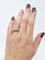 10K Yellow Gold 0.50cttw Round Cut Diamond Statement Ring, size 6.5