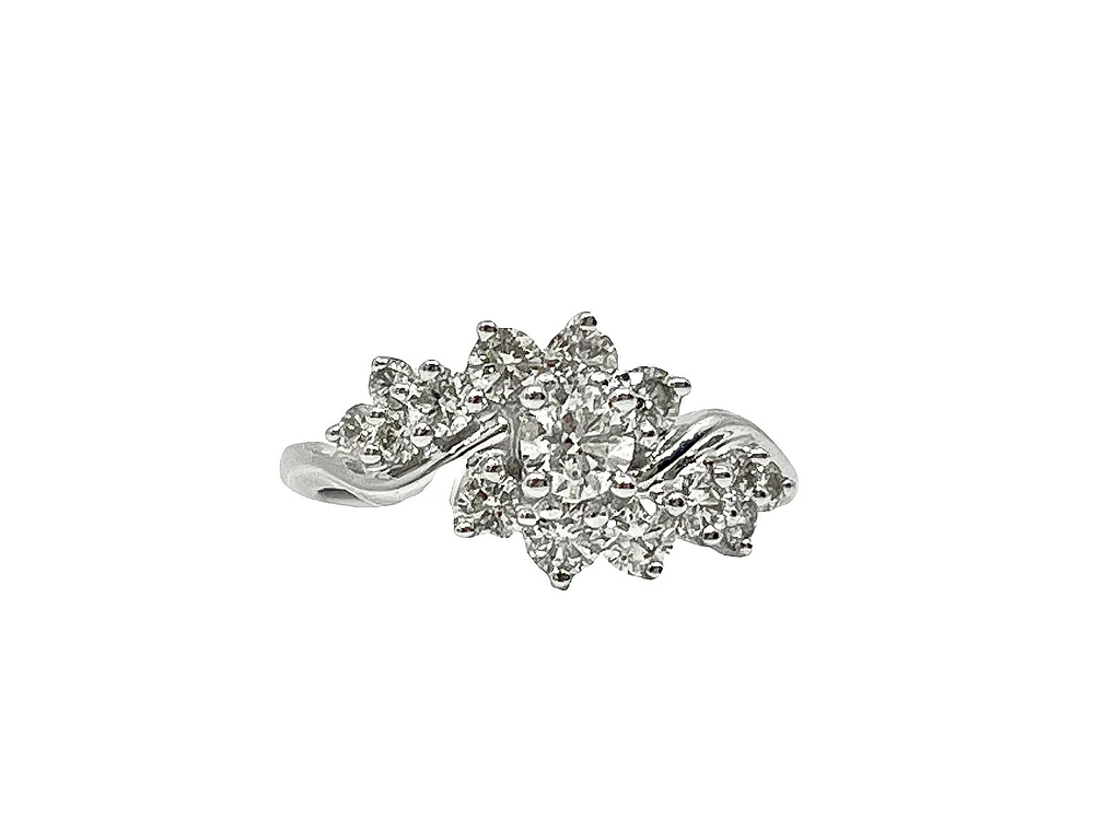 10K White Gold 1.00cttw Diamond Ring, size 6.5