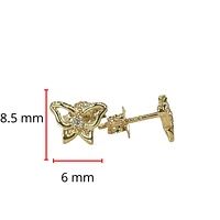 10K Yellow Gold 0.02cttw Diamond Butterfly Stud Earrings