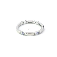 10K White Gold Tanzanite & Diamond Ring, size 6.5