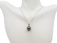 10/14K White Gold Tahitian Pearl Pendant