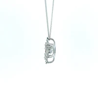 10K White Gold 0.02 cttw Canadian Diamond Snowflake Pulse Pendant, 18"