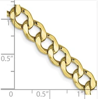 10K Yellow Gold Semi-Solid Curb Link Chain - 5.25mm