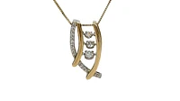 10K Yellow and White Gold 0.33cttw Diamond Pulse Necklace, 18"