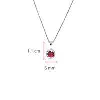 10K White Gold Genuine Ruby Pendant