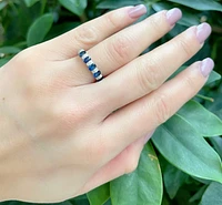 14K White Gold Genuine Sapphire Diamond Ring, size 7