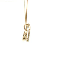10K Yellow Gold 0.05cttw  Diamond  Heart Pendant, 18"