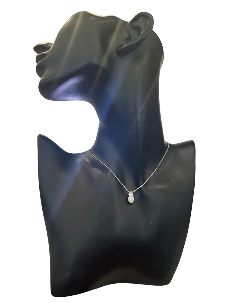 10K Gold Opal and Diamond Pendant