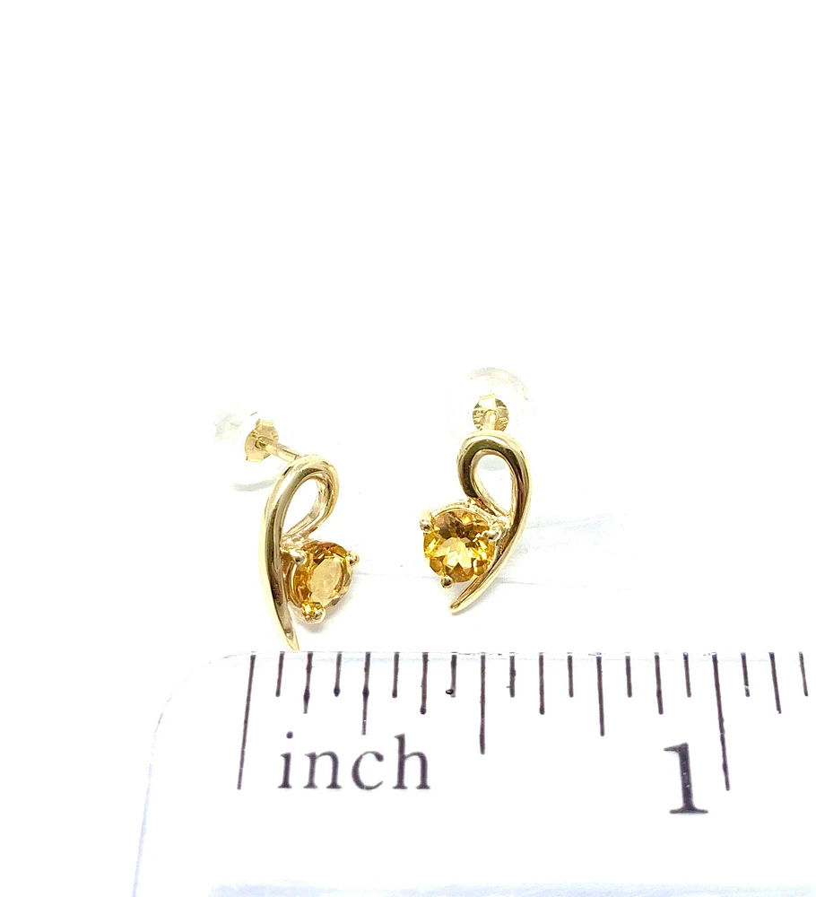 14K Yellow Gold Citrine Earrings