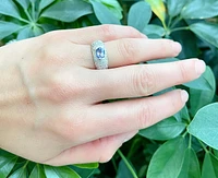 14K White Gold 0.80cttw Tanzanite & 0.60cttw Diamond Ring, size 6.5