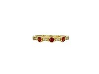 10K Yellow Gold Garnet and Diamond Ring - / 4.5