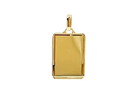 10K Yellow Gold Diamond Cut Engravable Plate Charm