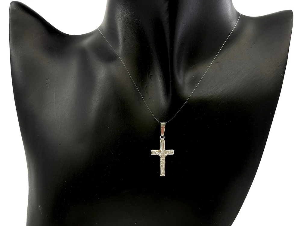 925 Sterling Silver 33mm x 20mm Hollow Crucifix Cross Charm - Large