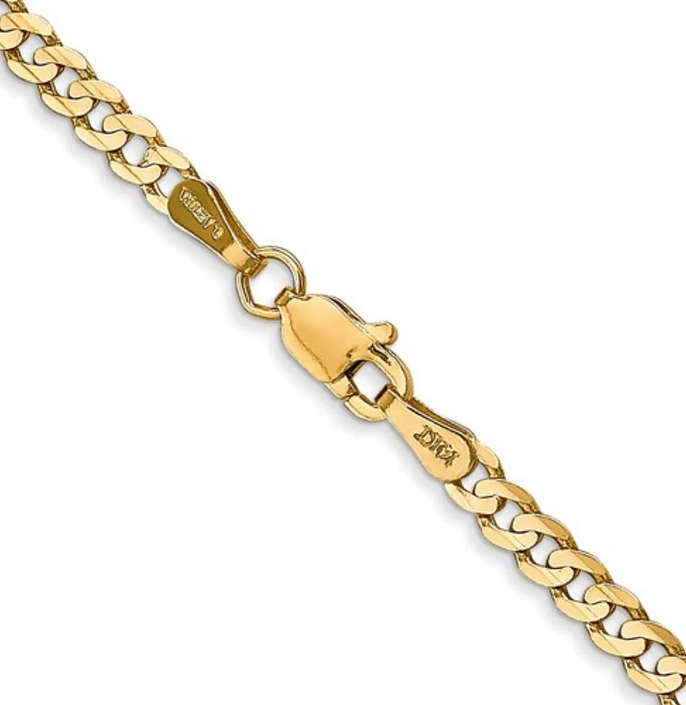 14K Yellow Gold Open Concave Curb Chain