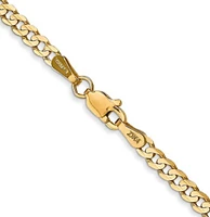 14K Yellow Gold Open Concave Curb Chain