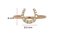 14K Rose Gold 0.14cttw Diamond Horseshoe Ring, size 6.5