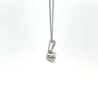 10K White Gold 0.05 cttw Diamond Solitaire Pendant, 18"