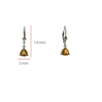 10K White Gold 1.60cttw Citrine Lever Back / Dangle Earrings