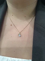 10K Yellow Gold 0.17ttw Canadian Diamond Halo Necklace, 18"