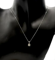10K White Gold 0.20cttw Diamond Solitaire Pendant, 18"