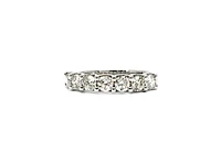 14K White Gold 0.75cttw Diamond Anniversary Claw Set Ring / Band, size 6.5