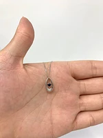 10K White Gold 0.12cttw Genuine Sapphire & 0.013cttw Diamond Pendant, 18"
