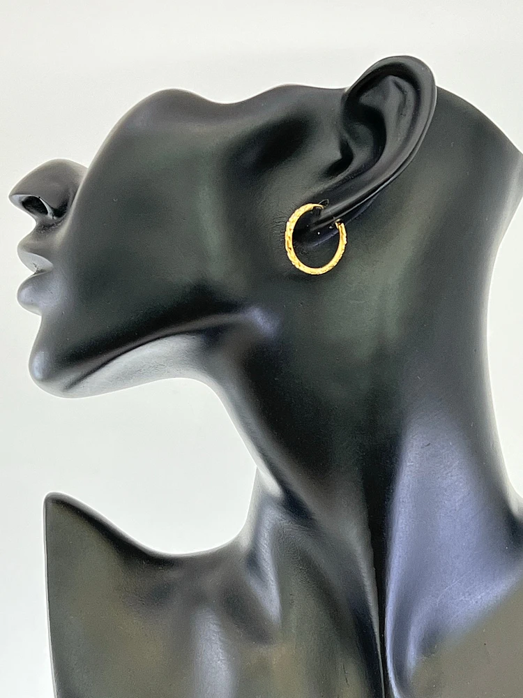 10K Gold 20mm Sleeper/Keeper/Hoop Earrings