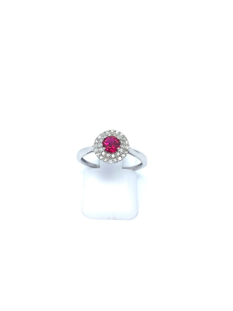 Created Ruby and Diamond Ring