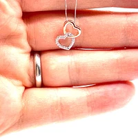 10K White & Rose Gold 0.06cttw Diamond Pendant - 18"