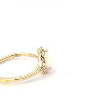 10K Yellow Gold Opal and Diamond Ring