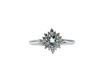 10K White Gold 0.45cttw Aquamarine and 0.176cttw Diamond Ring