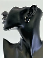 10K White Gold 20mm Sleeper/Keeper/Hoop Earrings