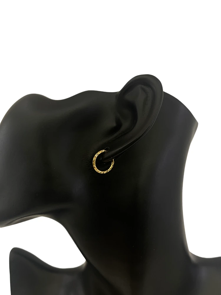 10K Yellow Gold 13mm Earrings