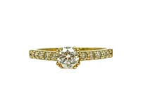 14K Yellow Gold 0.70cttw Canadian Diamond Engagement Ring, size 6.5