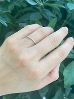 10K White Gold 0.10cttw Round Diamond Ring, 6.5
