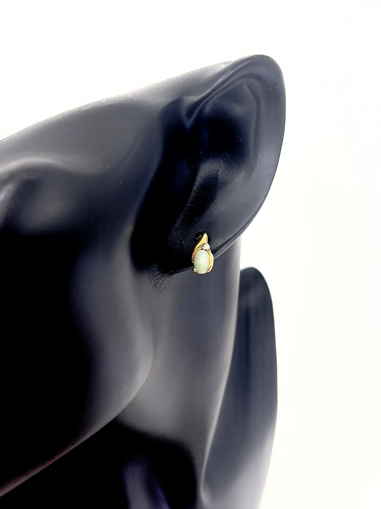 Jade And Diamond Earrings