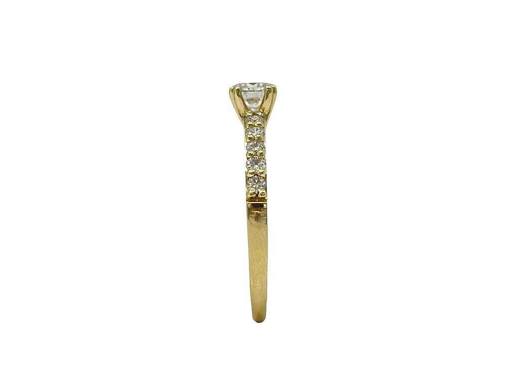 14K Yellow Gold 0.70cttw Canadian Diamond Engagement Ring, size 6.5