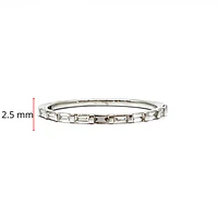 14K White Gold 0.25cttw Straight Baguette Diamond Ring - Size 7