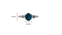 10K White Gold 0.75cttw Genuine Australian Doublet Opal and 0.02cttw Diamond Ring, size 7