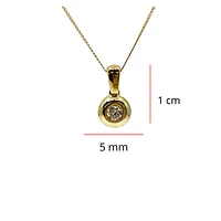10K Yellow Gold 0.10cttw Diamond Necklace, 18"