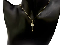 10K Yellow Gold Mother of Pearl and 0.02ctttw Diamond Pendant, 18"