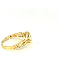 14K Yellow Gold 0.76cttw Marquise Cut Lab Grown Diamond Ring, 6 - / White