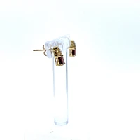 10K White & Yellow Gold Garnet and 0.025cttw Diamond Ring