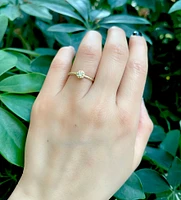 10K Yellow Gold 0.10cttw Aquamarine Ring, size 7