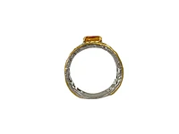 Silver and 18K Yellow Gold Plated 1.40cttw Citrine Ring, size 7