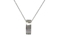 10K Two-Tone Reversible 0.08cttw Diamond Pendant, 18"