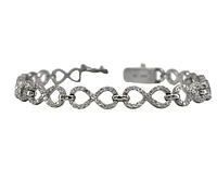 14K White Gold 2.10cttw Diamond Infinity Tennis Bracelet, 7"