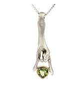 Sterling Silver & 18K Yellow Gold Plated  Peridot Pendant, 18"