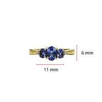 10K Yellow Gold Tanzanite & Diamond Ring, size 7