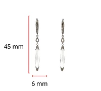 14K White Gold 4.03cttw White Topaz and 0.12cttw Diamond Dangle Earrings